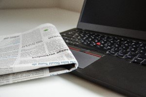 newspaper & computer