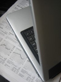 wall street journal with computer