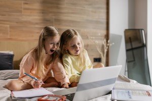 children enjoying the computer